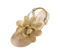 Maskjuwio Sandalias de verano para niñas, sandalias de organza con flores, sandalias de charol, sandalias planas con correa elástica al tobillo, sandalias planas de verano con suela suave, zapatos de