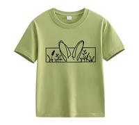 Maskjuwio Spring and Autumn New Fashionable Cute Print Comfortable Version of The Girls Printed T Shirt Shirt Shirt Schwarz Kinder, verde, 8-9 años
