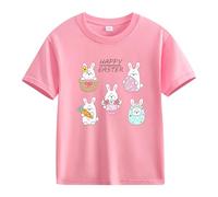 Maskjuwio Spring and Autumn New Fashionable Cute Print Comfortable Version of The Girls Printed T Shirt Brosche Damen, Rosa., 12-13 años