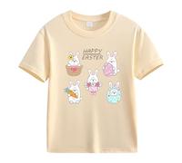 Maskjuwio Spring and Autumn New Fashionable Cute Print Comfortable Version of The Girls Printed T Shirt Brosche Damen, beige, 6-7 años