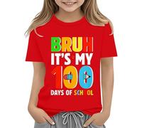 Maskjuwio Toddler Boy Girl Summer Clothes First Day of School Shirt In My Pre School Shirt Toddler Kindergarten Shirts Bluse 52 Damen, rojo, 6-7 años