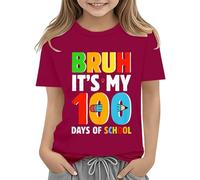 Maskjuwio Toddler Boy Girl Summer Clothes First Day of School Shirt In My Pre School Shirt Toddler Kindergarten Shirts Bluse 52 Damen, Vino, 4-5 años