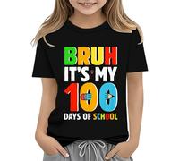 Maskjuwio Toddler Boy Girl Summer Clothes First Day of School Shirt In My Pre School Shirt Toddler Kindergarten Shirts Bluse 52 Damen, Negro , 10-11Years