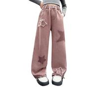 Maskjuwio Vaqueros para niña de pierna ancha de primavera y modelos para vaqueros retro medianos y grandes de pierna ancha y pantalones rectos modernos pantalones casuales holgados para bebé leggings