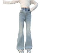 Maskjuwio Vaqueros sueltos para niñas de primavera, y modelos para medianos y grandes retro de pierna ancha, pantalones rectos modernos holgados informales, pantalones de chándal azul oscuro 92, azul