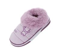 Maskjuwio Zapatillas de estar por casa para mujer, de invierno, suela sólida, cerradas, de felpa, de un solo color, zapatillas de casa para mujer, cerradas, cálidas, antideslizantes, para casa, morado