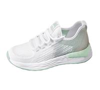 Maskjuwio Zapatillas deportivas para mujer, color blanco, con cordones, para correr, extraanchas, flexibles, amortiguación, transpirables, ligeras, de trekking, suela suave, para correr, verde, 40 EU