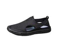 Maskjuwio Zapatos de verano ligeros para hombre, zapatos deportivos Hollow Out, transpirables, extraanchos, sin cordones, para caminar, ligeros, informales, minimalistas, tallas 38-46, Negro , 38 EU