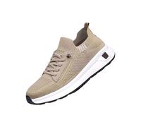 Maskjuwio Zapatos de verano para hombre, ligeros, para correr, para el tiempo libre, de malla, suela suave, zapatillas deportivas bajas, transpirables, para caminar, extraanchas, tallas 39-44, beige