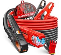 MASKO® Cable de arranque para motores de gasolina y diésel, 12/24 V, para coche, motocicleta y camión, cable de arranque de cobre con 4 pinzas totalmente aisladas, guantes y bolsa 2 x 6 m, 30 mm²