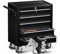 Masko® - Carro de taller con ruedas, carro de herramientas, caja de herramientas, 5 y 7 compartimentos