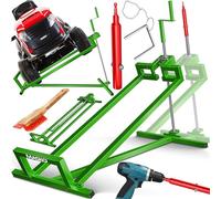 MASKO Elevador de tractor de césped XXL, 450 kg, dispositivo elevador, plataforma elevadora, herramienta de limpieza universal, elevación de tractor de césped, inclinación ajustable +45°, incluye