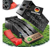 MASKO® Juego de 2 Rampas de Carga de Hasta 7 Toneladas, Con Protección Antivuelco, Antideslizante, Estable, Extra Ancha para Coche y Garaje