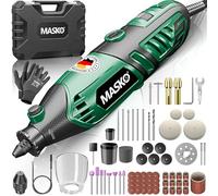 MASKO® Multiherramienta de 200 W, velocidad variable, 10.000 - 40.000 rpm, con eje flexible, herramienta rotativa, portabrocas de liberación rápida, maletín de transporte, 141 piezas, juego de