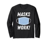 Masks Work Wear a Face Mask & Social Distance & Hygiene Manga Larga