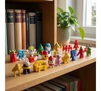 Maslasee 24 figuras de color rojo cerebro, minifiguras coleccionables, 67/elefante de fresa/666/Lucky Block/PVC figuras de juguete para aficionados a los juegos y decoración de escritorio
