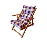 Maslegno - Sillón relax de madera plegable de 100 cm de altura con 3 posiciones y cojín acolchado, ideal para salón, cocina, sala de estar o para completar un conjunto de sofá y sillón