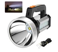 Masmejor Linternas LED Alta Potencia, Linterna LED Recargable 4800mAh, 1500LM, 500m Alcance, 5 Modos de Luz, IPX4 Impermeable, Super Portátil para Camping, Ciclismo, Montañismo