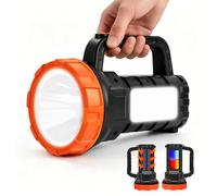 Masmejor Solar Linternas LED Alta Potencia, 2000LM, 6000mAh, XXXL, IPX4 | 6 Modos de Luz, 800m Alcance, Salida USB, Luz Roja y Azul, IPX4, Correa de Hombro para Camping, Senderismo, y Emergencias