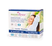 Masmi Almohadilla de noche menstrual lavable reutilizable equivalente a 3 tampones, hasta 100 lavados. Fabricado con algodón orgánico certificado GOTS (estándar global de textiles orgánicos)