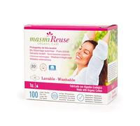 Masmi Forro de algodón lavable, fabricado con algodón orgánico certificado GOTS (Global Organic Textile Standard), equivalente a 1 tampones, hasta 100 lavados