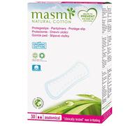 Masmi Pantyliners Anatómico Algodón Orgánico para Descarga Ligera Hipoalergénico Biodegradable Libre de Perfume, Viscosa, Rayón, Cloro y Dioxinas (30)