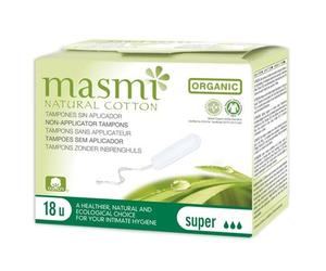 Masmi - Tampones desechables sin aplicador, super (18 unidades)