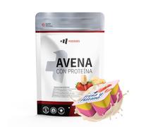 MASmusculo - Harina de Avena con Proteína Whey 1 Kg - Sin Azúcar - Desayuno Energético y Pre Entreno - Mantenimiento y Desarrollo Muscular - Bajo en Azúcar - Alto en Fibra - Fresa y Plátano