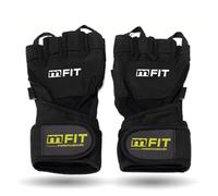 MASMUSCULO - MM Fit Line - Guantes con Muñequera para Gym - Hombre y Mujer - Levantamiento de Pesas - Entrenamiento de Fuerza - Antideslizantes - Talla M