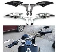 Maso 1 par de espejos triangulares de motocicleta para manillar cromado plateado 8mm 10mm