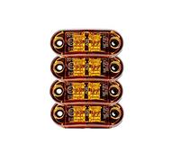 MASO 4 Luces de Marcador Lateral de 12 V/24 V, Intermitentes universales de posición, Luces LED Delanteras y traseras con Bombillas de ámbar Naranja