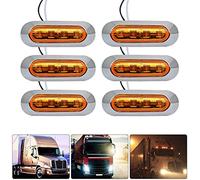 MASO 6X Luces Laterales de 4 LED, Luces de Marcador Lateral LED, 12V 24V, Indicador de Parada Delantero Trasero para Coche, Camión, Caravana, Camión Pesado, Autobús (Ámbar)