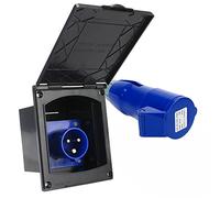 MASO Enchufe y enchufe de 220 V 16 A RV con terminal de cobre puro, accesorios CA/R*AVAN con cubierta protectora, IP44 impermeable para caravana, autocaravana, remolque CA/R*AVAN