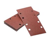 MASO - Hojas de papel de lija de 1/3, hojas de papel de lija perforadas, 93 x 190 mm, con ajuste de velcro, 10 unidades, rojo