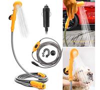 Maso Kit de Ducha Portátil para Acampada al Aire Libre, 12 V, con Bomba de Agua, Enchufe de Encendedor de Cigarrillos de Máximo 7 Litros de Agua por Minuto