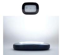 MASO Lámpara de techo para interior de coche, 10 LED, 12 V, USB, recargable, luces de lectura para remolque/furgoneta/yate/barco/caravana (negro + blanco)