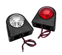 MASO - Luces laterales superbrillantes, 2 luces LED de 12 V, luz de marcador lateral para coche, camión, remolque, color blanco y rojo