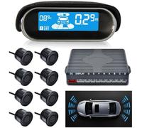 MASO Sistema de respaldo de marcha atrás para vehículo, kit de sensor de marcha atrás delantero y trasero, con pantalla LCD + sensores de aparcamiento