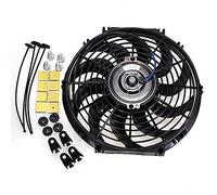 MASO Ventilador de refrigeración universal de radiador de 12 pulgadas, 12 V, 80 W, ventilador de intercooler eléctrico para motor de coche + kit de montaje (negro)