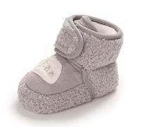 MASOCIO Botas Bebe Niño Niña Invierno Botines Botitas Bebé Recién Nacido Pantuflas Zapatillas Casa Patucos Zapatos Primeros Pasos 0-6 Meses Talla 18 Gris