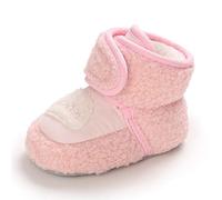 MASOCIO Botas Bebe Niño Niña Invierno Botines Botitas Bebé Recién Nacido Pantuflas Zapatillas Casa Patucos Zapatos Primeros Pasos 6-12 Meses Talla 19 Rosa