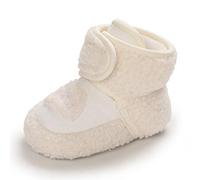 MASOCIO Botas Bebe Niño Niña Invierno Botines Botitas Bebé Recién Nacido Pantuflas Zapatillas Casa Patucos Zapatos Primeros Pasos Blanco 0-6 Meses Talla 18