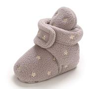MASOCIO Botas Bebe Niño Niña Invierno Botines Botitas Bebé Recién Nacido Zapatillas Casa Patucos Pantuflas Zapatos Primeros Pasos Gris 6-12 Meses Talla 19