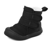 MASOCIO Botas Bebe Niño Niña Invierno Patucos Botines Botitas Botin de Nieve Bebé Respetuosas Zapatillas Casa Respetuoso Zapatos Negro (Talla Fabricante: CN 25) EU 24