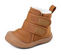 MASOCIO Botas Bebe Niño Niña Invierno Patucos Botines Botitas Botin de Nieve Bebé Respetuosas Zapatillas Casa Respetuoso Zapatos 6-12 Meses Marrón (Talla Fabricante: CN 20) EU 19