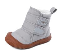MASOCIO Botas Bebe Niño Niña Invierno Patucos Botines Botitas Botin de Nieve Bebé Respetuosas Zapatillas Casa Respetuoso Zapatos Talla 25 Gris