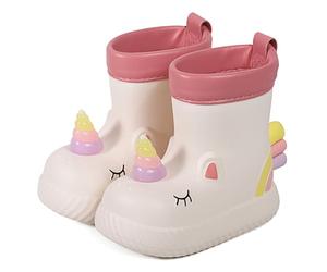 MASOCIO Botas de Agua Niña Botas Lluvia Respetuosas Bebe Kids Rain Boots Impermeables y Antideslizante Talla 28 29 EU Biege