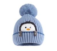 MASOCIO Gorro Bebe Niño Niña Invierno Gorros Punto Sombrero Pompon 6 12 18 Meses Bebé 2 Termico Gorrito 1-3 Años Azul