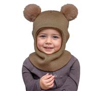 MASOCIO Pasamontañas Niño Niña Gorro Invierno Gorros Punto Gorrito Pompon Sombrero Bebe Bebé 12 18 Meses 2 3 4 5 6 7 Balaclava Bufanda Termico 1-8 Años Caqui