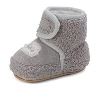 MASOCIO Patucos Bebe Niño Niña Invierno Botas Botitas Bebé Recién Nacido Zapatillas Casa Estar Botines Zapatos Primeros Pasos Talla 19 6-12 Meses Gris